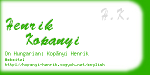 henrik kopanyi business card